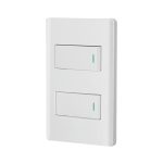 Placa armada blanca con 2 interruptores 1 modulo, Lisboa