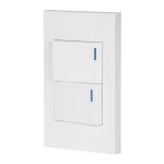Placa armada 2 interruptores, 1.5 modulos, Espa?ola, blanco