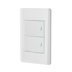 Placa armada blanca 2 interruptores 1.5 modulos, Lisboa