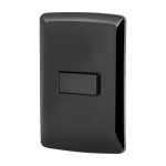 Placa armada 1 interruptor escalera, negro, linea Italiana