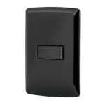 Placa armada 1 interruptor sencillo, negro, linea Italiana
