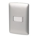 Placa armada 1 interruptor sencillo plata, linea Italiana