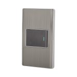 Placa armada acero inox 1 interruptor 1.5 modulos, Lisboa