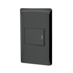 Placa armada negra 1 interruptor 1.5 modulos, Lisboa