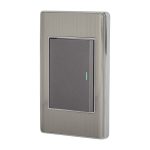 Placa armada acero inox 1 interruptor 3 modulos, Lisboa