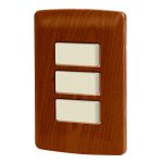 Placa armada 2 interruptores 1escalera,madera,linea Italiana