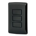 Placa armada 2 interruptores 1 escalera negro,linea Italiana