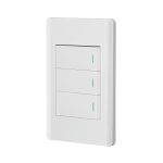 Placa armada blanca 2 interruptores 1 de 3 vias 1 mod, Lisbo