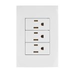 Placa armada 3 contactos aterrizados, linea Oslo, blanco