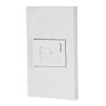 Placa armada 1 interruptor de timbre,1.5mod, Espa?ola,blanco
