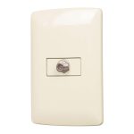 Placa armada con conexion para TV, marfil, linea Italiana