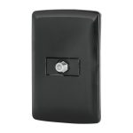 Placa armada con conexion para TV, negro, linea Italiana