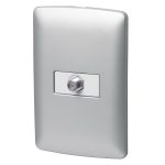 Placa armada con conexion para TV, plata, linea Italiana