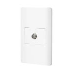 Placa armada blanca 1 toma de TV, 1.5 modulos, Lisboa