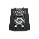 Parrilla gas empotrable 30cm, 2 quem, vidrio negro, Riviera