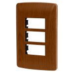 Placa 3 modulos de ABS, linea Italiana, acabado madera