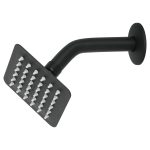 Regadera cuadrada 4', acero inox, con brazo, negro, T?big