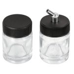 Juego de 2 vasos de 15 ml y adaptador para aerografo AERO-8