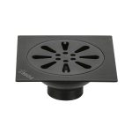 Resumidero cuadrado 4' x 4', acero inoxidable, negro, gota