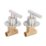 Juego llaves empotrar soldables, palanca satin, T?big