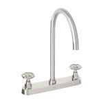 Mezcladora para fregadero, manerales redondos,satin, Tubig