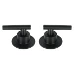 Juego de 2 manerales para regadera, palanca, negro, Tubig