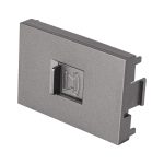 Toma de telefono acero inox de 1.5 modulos, linea Lisboa