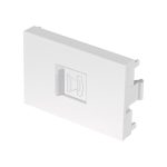 Toma de telefono blanco de 1.5 modulos, linea Lisboa