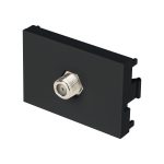 Toma de television negro de 1.5 modulos, linea Lisboa