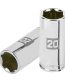 Dado largo de 20 mm, 6 puntas, cuadro 3/8", Truper