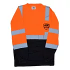 SR1074 Playera manga larga con reflejante 100% poliéster con reflejante naranja