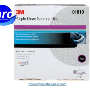 3M-7000138662-01810-Hookit-6-Diameter-334U-C-P500-Grit-Aluminum-Oxide-Purple-Clean-Sanding-Disc-MRO-INDUSTRY-SUPPLIER