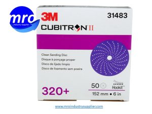 3M-7100141496-31483-Cubitron-II-Hookit-6-Diameter-737U-C-320-Grit-Precision-Shaped-Ceramic-Clean-Sanding-Abrasive-Disc-MRO-INDUSTRY-SUPPLIER