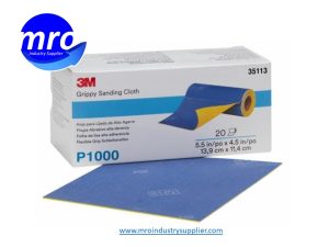 3M-7100142935-35113-Grippy-Sanding-Cloth-35113-5.5-inch-x-4.5-inch-OAL-P1000-Grit-Aluminum-Oxide-Sanding-Cloth-MRO-INDUSTRY-SUPPLIER