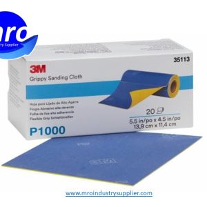 3M-7100142935-35113-Grippy-Sanding-Cloth-35113-5.5-inch-x-4.5-inch-OAL-P1000-Grit-Aluminum-Oxide-Sanding-Cloth-MRO-INDUSTRY-SUPPLIER