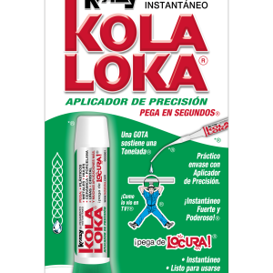 KolaLoka® Aplicador de Precisión Caja 10pzs Pegamento instantáneo de cianoacrilato Una gota sostiene una tonelada® Instantáneo Listo para usarse Sin manchas Sin mezclas Sin problemas® Pega en segundos®: Plásticos* Metales Hules Cerámica Porcelana Uñas Cristal ¡Y muchas aplicaciones más! Garantía de Calidad Total *Excepto Polietileno o Teflon®