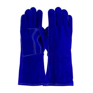 Guante De Carnaza Para Soldador Color Azul De Forro Kevlar