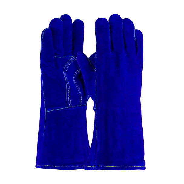 Guante De Carnaza Para Soldador Color Azul De Forro Kevlar Guante De Carnaza Para Soldador Color Azul De Forro Kevlar