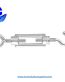 Tensor de zinc gancho-argolla 3/8 pulgadas Surtek