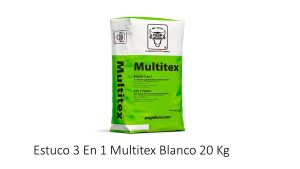 Estuco 3 En 1 Multitex Blanco 20 Kg Pegaduro