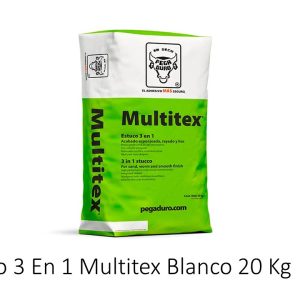 Estuco 3 En 1 Multitex Blanco 20 Kg Pegaduro
