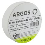 Cinta Aislante Argos de Vinil 19 mm x 18 m Color Blanco 9750054