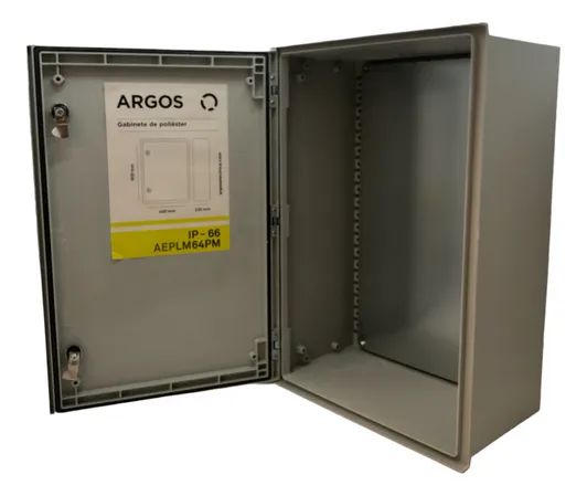 Gabinete 60x40x20 Cm Argos Poliester Ip-66 Doble Cerradura Gris ARGOS AEPLM64PM Gabinete 60x40x20 Cm Argos Poliester Ip-66 Doble Cerradura Gris ARGOS AEPLM64PM