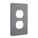 TAPA NO METALICA PESADA RECTANGULAR PARA 1 TOMA DOBLE GRIS ARGOS