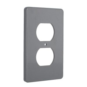 TAPA NO METALICA PESADA RECTANGULAR PARA 1 TOMA DOBLE GRIS ARGOS