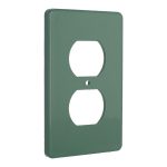 TAPA NO METALICA PESADA RECTANGULAR PARA 1 TOMA DOBLE VERDE ARGOS TPRD013V