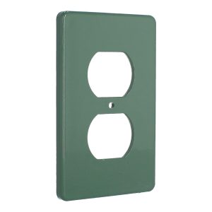 TAPA NO METALICA PESADA RECTANGULAR PARA 1 TOMA DOBLE VERDE ARGOS TPRD013V