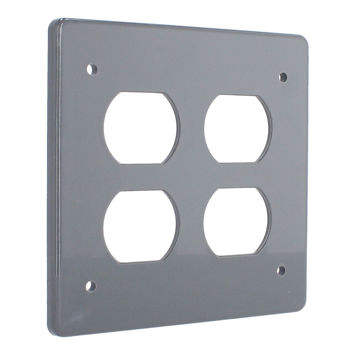 Tapa no metálica pesada cuadrada para 2 tomas dobles gris TPRD019G ARGOS Tapa no metálica pesada cuadrada para 2 tomas dobles gris TPRD019G ARGOS